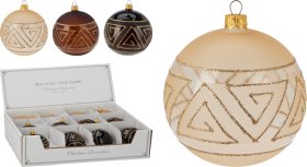 Eglutės žaisliukas, stiklas, 3 skirtingos sp., skersmuo 8 cm