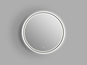 Veidrodis VENTO PARMA, LED, D-80cm,4 mm, 220-240V, 50HZ, liečiamas mygtukas, juodas rėmas, šviesos temp. 5000-5500K, nuo prakaitavimo f-ja