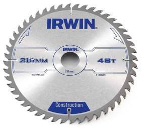 Medžio pjovimo diskas su kietmetaliu IRWIN, 216 mm x 48 T