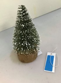 Blizgi kalėdinė eglutė, 14 cm, pastatoma, žalia sp.
