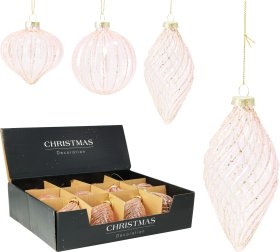 Eglutės žaisliukas, stiklas, 3 skirtingi dizainai, rožinės sp.