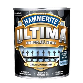 Antikoroziniai dažai HAMMERITE Ultima, 0,7 l, antracito sp., blizgūs