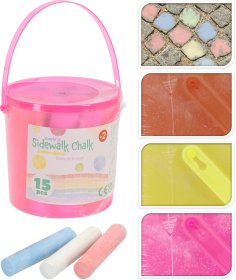 Spalvotos kreidelės, 10x2,5cm, 15 vnt