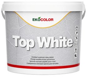 Lateksiniai dažai TOPCOLOR Top White, 9 l, balti, visiškai matiniai, luboms