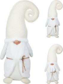 Kalėdinė dekoracija Nykštukas, baltos sp., 2 skirtingi dizainai, 25 x 15 x 51 cm.