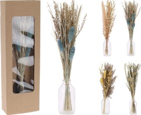 Vaza su džiovintomis gėlėmis, 4 skirtingi dizainai, 36 cm