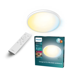 Lubinis LED šviestuvas PHILIPS Valen, 16W, 2000lm, 2200-6500K, IP20, 291x24 mm, valdomas pulteliu, apvalus, baltos sp.