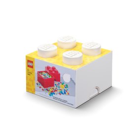 Daiktadėžė kaladėlė LEGO, 25 x 18 x 25 cm., baltos sp., N
