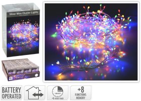 Šviečianti girlianda, su 100 LED, RGB (spalvota), ilgis 1,5 m, IP44