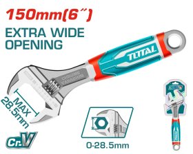 Reguliuojamas raktas TOTAL, CR-V, 0-24 mm, 150 mm, THT101066