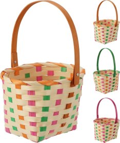 Krepšelis, bambukinis, 3-ų spalvų, 19 x 15 x 13 cm