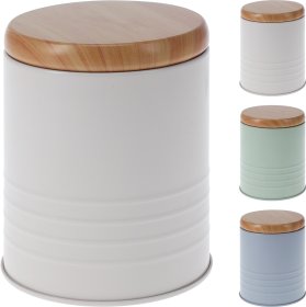 Produktų laikymo indas, su mediniu dangteliu, 8,5 x 10,5 cm, 3 skirtingų sp.