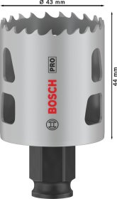 Grąžtas-karūna BOSCH Bi-metal Progressor, 43 mm