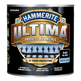 Antikoroziniai dažai HAMMERITE Ultima, 2,2 l, juodos sp., blizgūs