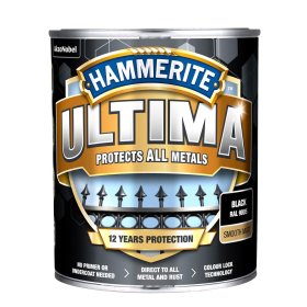 Antikoroziniai dažai HAMMERITE Ultima, 0,7 l, juodos sp., matiniai