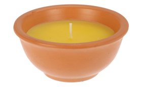 Žvakė nuo uodų CITRONELLA, terakotos indelyje