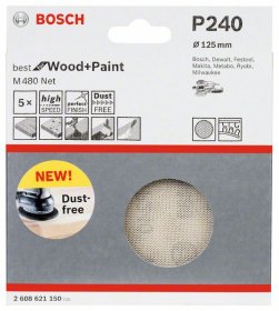 Šlifavimo tinklelis BOSCH M 480, 125 mm, G240, 5 vnt.
