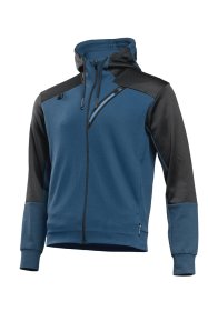Džemperis HOGERT TECHNIK Erik, su gobtuvu, mėlynos/juodos spalvos, 57% medvilnė, 37% poliesteris, 6% elastanas, 2XL (56) dydis