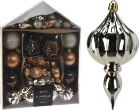 Eglutės žaisliukų rinkinys, 32 vnt., įvairių spalvų ir dizainų