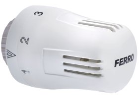 Termostatinė radiatoriaus galvutė FERRO, M30 × 1,5, balta, 0–28 °C, GT10