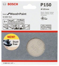 Šlifavimo tinklelis BOSCH M 480, 125 mm, G150, 5 vnt.