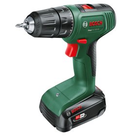 Akumuliatorinis suktuvas BOSCH Green Easy Drill 18V-40, 18V, 1 x 2 Ah akumuliatoriai, maks. sukimo momentas 40 Nm, LED apšvietimas, 2 greičiai, 1,3 kg