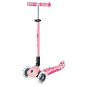 Paspirtukas GLOBBER Go Up Deluxe Lights, pastelinis rožinis,maksimali apkrova iki 20kg, 748-710