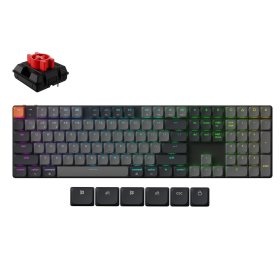 Belaidė žaidimų klaviatūra KEYCHRON K5 QMK RGB, 100% mechaninė, juodos sp., K5X-H1
