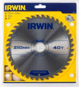 Medžio pjovimo diskas su kietmetaliu IRWIN, 210 mm x 40 T