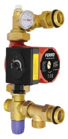 Grindinio šildymo pamaišymo modulis FERRO GM1F-60GPA, su 3-eigiu termostatiniu vožtuvu ir siurbliu 25-6-130, GM1F-60GPA