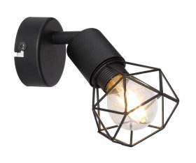 Kryptinis šviestuvas GLOBO Xara I, E14, 1 x 40W, 230V, juodos sp., 80x135x130 mm