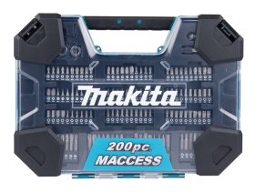 Grąžtų ir sukimo antgalių komplektas MAKITA MACCESS, 200 vnt. priedų rinkinys