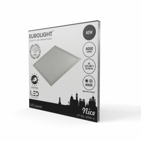 Įmontuojamas šviestuvas EUROLIGHT NICE, 40W, 4000lm, 4000K, IP20, 595x595 mm, baltos sp.