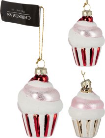 Eglutės žaisliukas Keksiukas, stiklas, 2 skirtingos sp., 6,5 x 6,5 x 9,8 cm