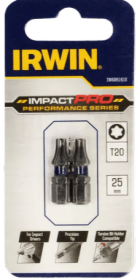Smūginiai sukimo antgaliai IRWIN Impact Pro, 25 mm, 2 x T20