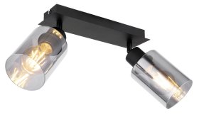 Kryptinis šviestuvas GLOBO Hadera, E27, 2 x 40W, 230V, dūmų sp. stiklas, 270x90x215 mm