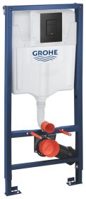Klozeto rėmas GROHE 3-in-1, aukštis 1130 mm, komplekte mygtukas Even juodos spalvos, tvirtinimai, 38811KF0