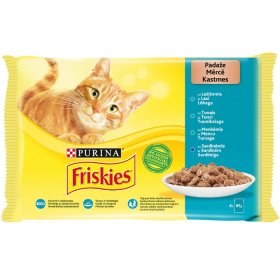 Konservuotas kačių ėdalas FRISKIES, žuvies su padažu skonio, 4x85g