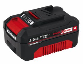 Akumuliatorius EINHELL PXC 18V, talpa 4,0 Ah, korpusas apsaugotas nuo dulkių, korozijos ir mechaninių pažeidimų