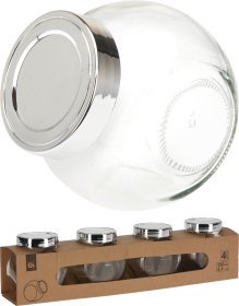 Indai produktų laikymui, 4 vnt., 190 ml, stiklas