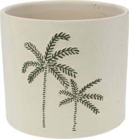 Kambarinis keraminis vazonas Palmės, smėlio sp., 16,5 x 16,5 x 15 cm.