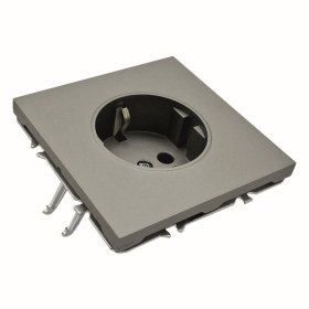 Kištukinis lizdas TOPE Bora, 1 vietos, įleidžiamas, pilkos sp., su įžeminimu, 16 A, 250 V, 500900051