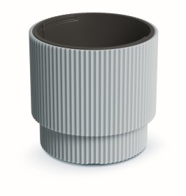 Plastikinis lauko vazonas Milly, pilkos sp., 29,8 x 29,8 x 28,5 cm.