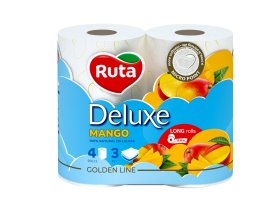 Tualetinis popierius RUTA Pure White Deluxe Mango, 4 rul, 3 sl.