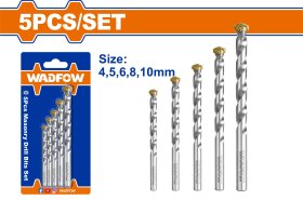 Grąžtų rinkinys WADFOW, betonui, 4-10 mm, 5 vnt., WMJ2K01