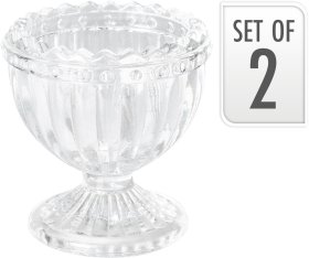 Kiaušinio laikymo indelių rinkinys, stiklas, 2 vnt., skaidrūs