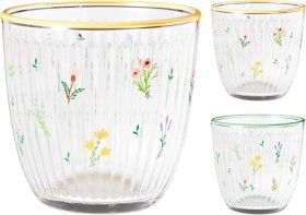 Stiklinė, 295 ml, gėlių dizaino, 2 skirtingų sp.