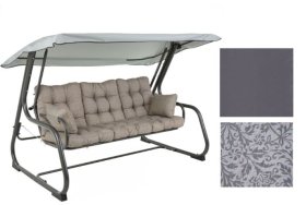 Sodo sūpynės PATIO Celebes, A079-06PB + stogas D031-16CW, 220 x 134 x 157 cm, plienas, tekstilė, su pagalvėlėmis, maksimali apkrova iki 300 kg