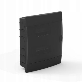 Automatinių jungiklių skydelis HOROZ, 24 modulių, IP40, su skaidriomis durelėmis, juodos sp., įleidžiamas