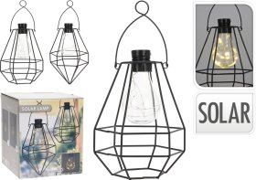 Pakabinamas LED terasos žibintas, su saulės baterija, 8 WW LED, juodos sp.